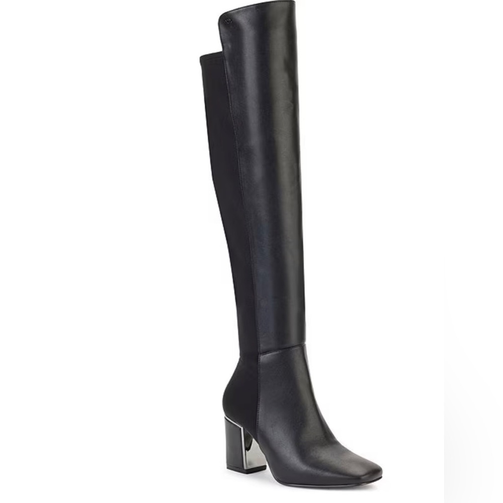 DKNY black Leather & microfiber Over The Knee Boots size 11 new